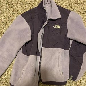 Purple north face fleece jacket